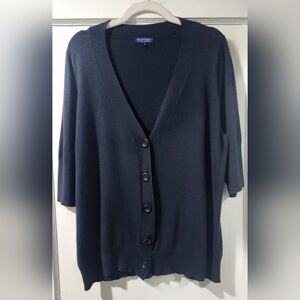 🪻Women's Navy V-Neck Button Cardigan Sweater🪻size: 1X